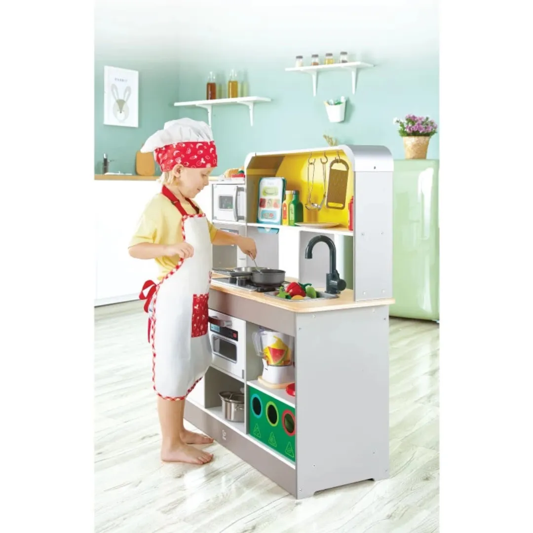 Hape 3177 Deluxe Kitchen Playset With Fan Fryer (3y )