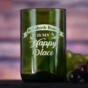 Happy Place Green Recycled Wine Bottle Glass