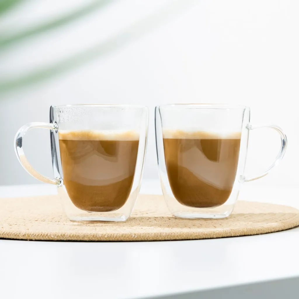 HI Cappuccino Glass Set 2 pcs 270 ml Transparent