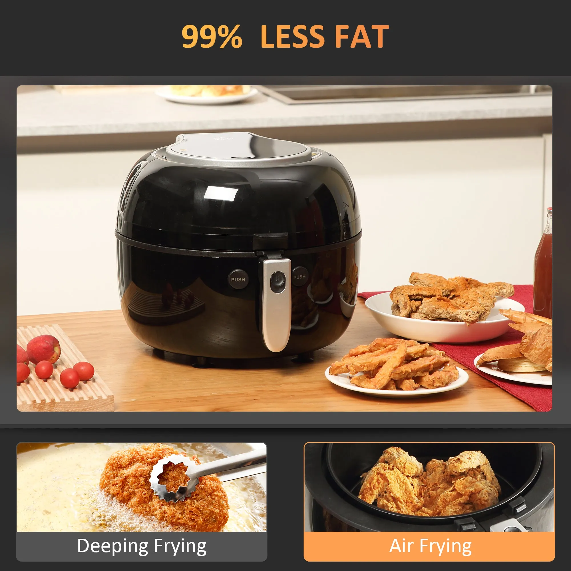 HOMCOM 7L Digital Air Fryer w/ Dehydrate 7 Presets, Rapid Air Circulation 1500W