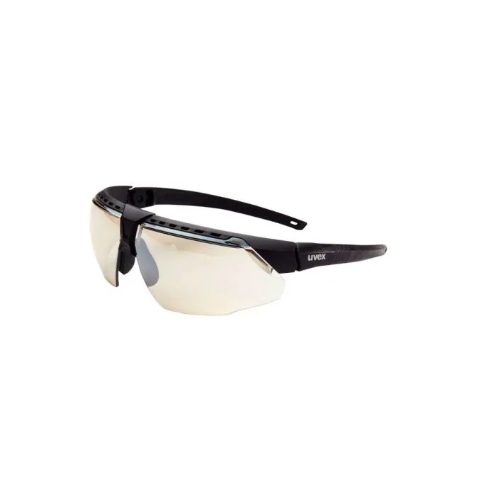 Honeywell Uvex Avatar S2854 Safety Glasses, Black/Black Frame, Ref 50 Lens, Anti-Scratch Hardcoat Coating, Box of 10