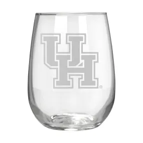 Houston Cougars 17 oz. Stemless Wine Glass