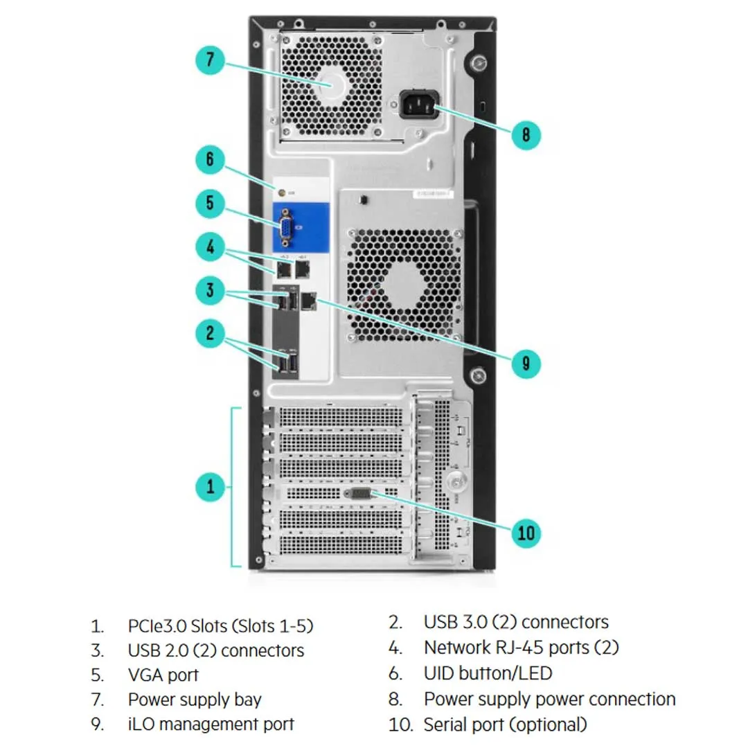 HPE ProLiant ML110 Gen10 4208 2.1GHz 8-core 1P 16GB-R S100i 4LFF 550W PS Server | P10812-001