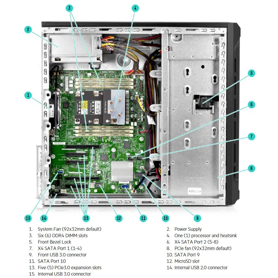 HPE ProLiant ML110 Gen10 4208 2.1GHz 8-core 1P 16GB-R S100i 4LFF 550W PS Server | P10812-001