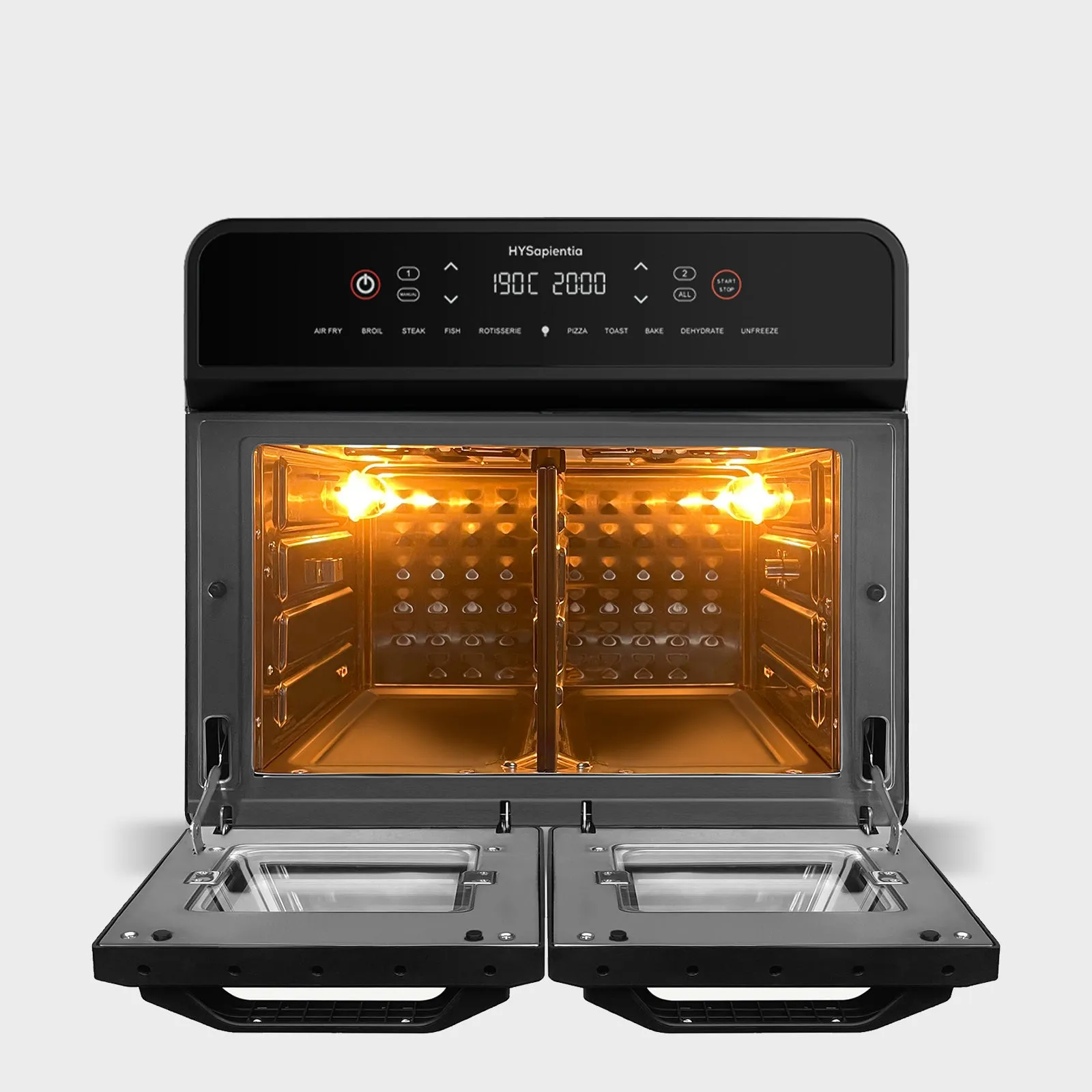 HYSapientia 22L Digital Dual Zone Air Fryer Oven With Rotisserie