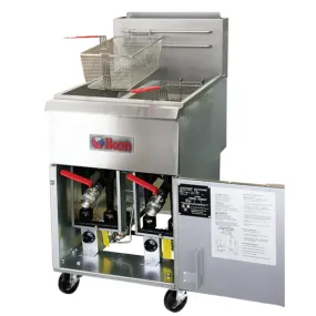 Ikon 40/40 lb Gas Fryer with Split Tank Natural Gas, 120,000 Total BTU