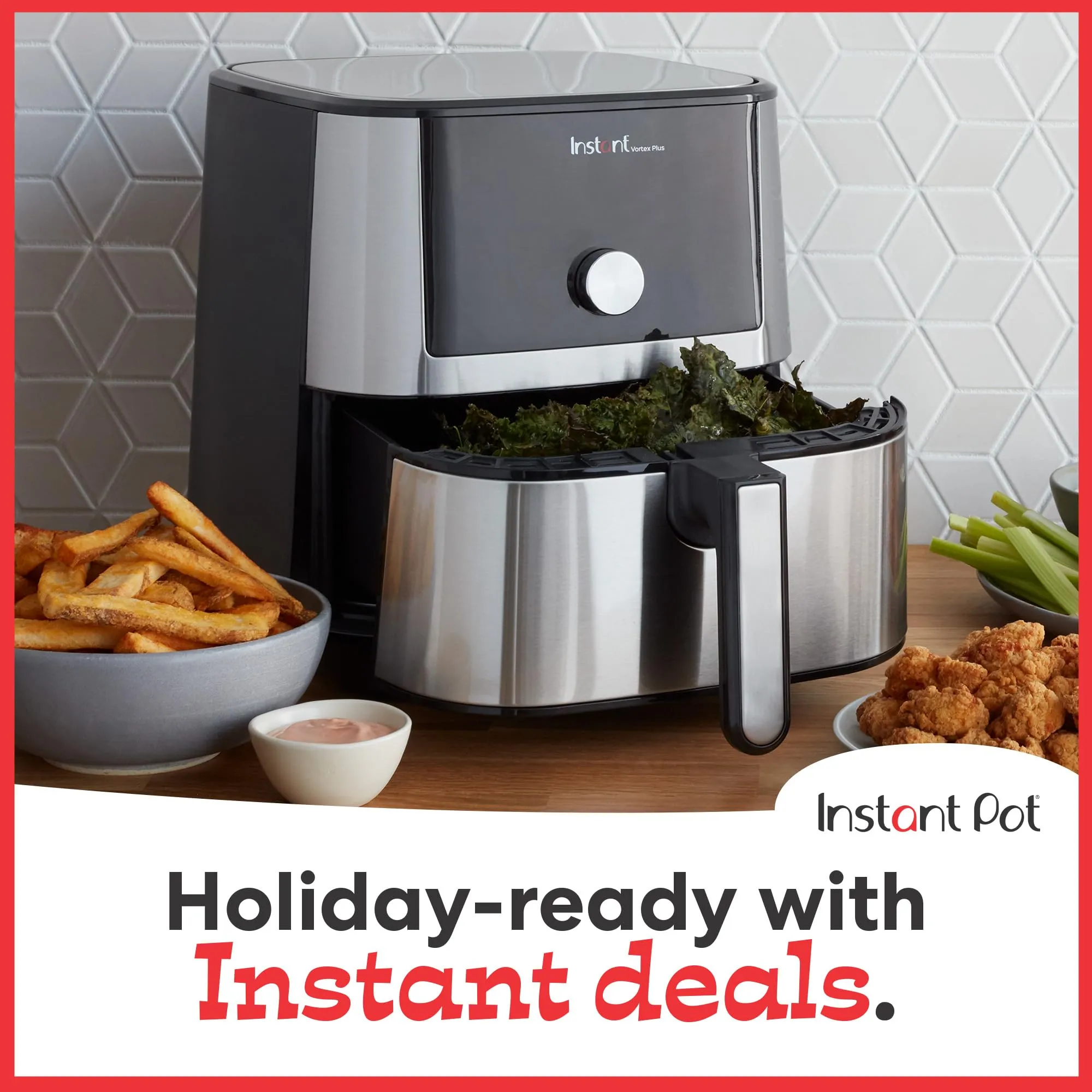 Instant Pot Vortex Plus 6QT XL Air Fryer, 6-in-1, Broils, Dehydrates, Crisps, Roasts, Reheats, Bakes for Quick Easy Meals, 100  In-App Recipes, Dishwasher-Safe, from the Makers of Instant Pot, Black