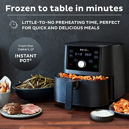 Instant Vortex 6 Quart Air Fryer, Customizable Smart Cooking Programs, Digital Touchscreen and Large Non-Stick Air Fryer Basket, Black