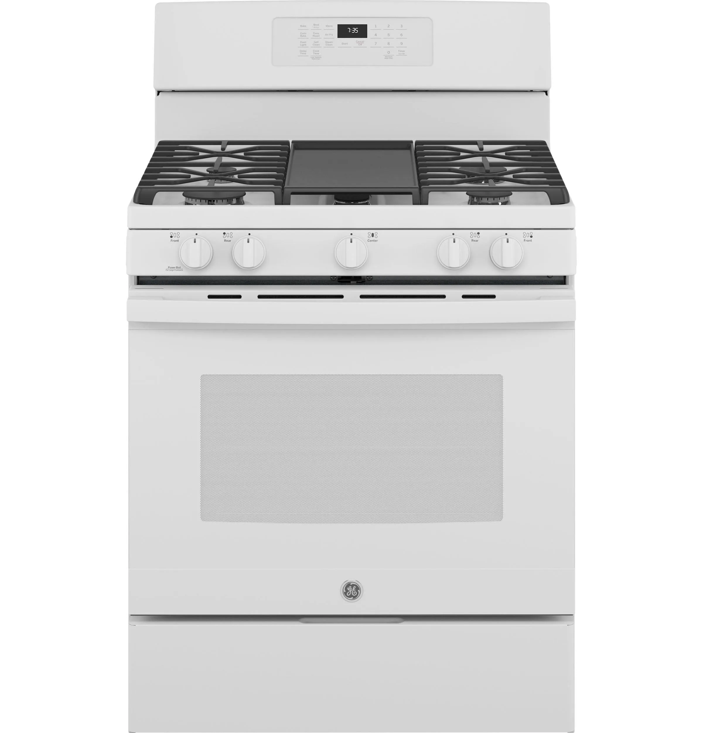 JGB735DPWW GE® 30" Free-Standing Gas Convection Range with No Preheat Air Fry