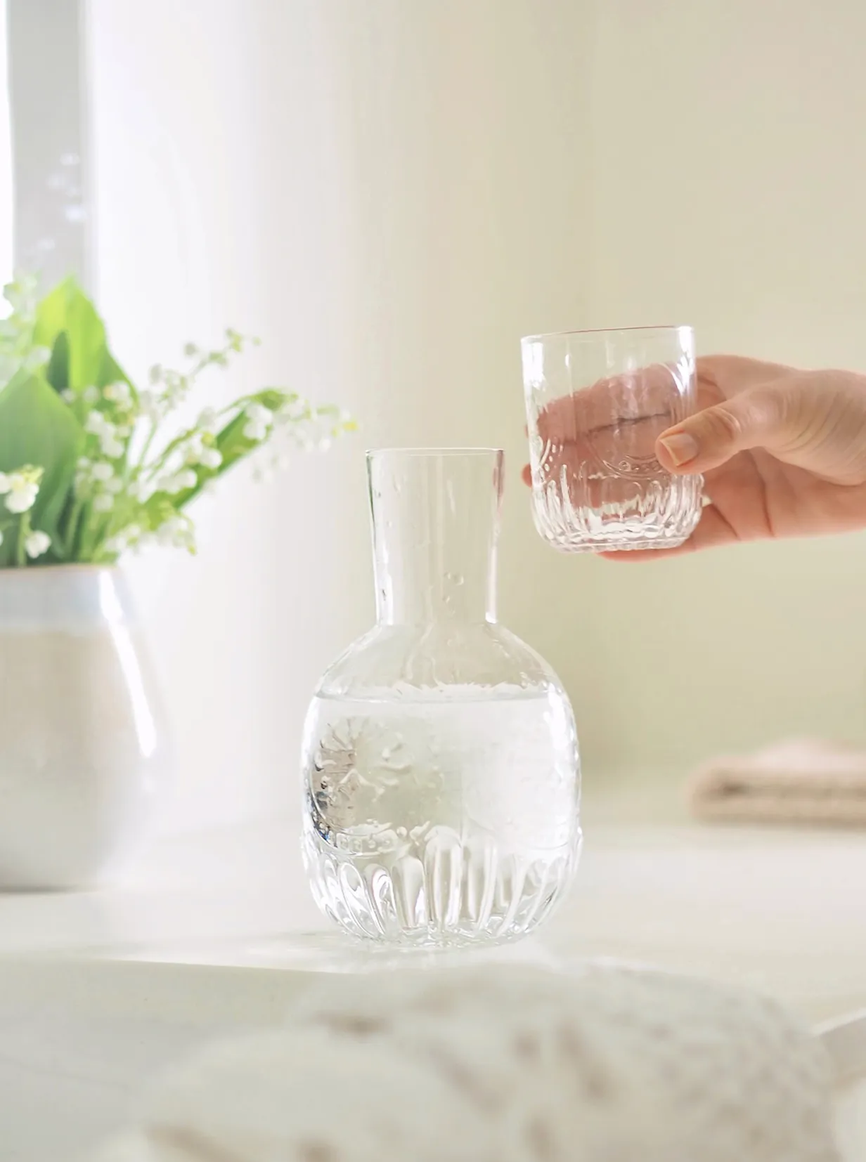 Julie Embossed Bedside Carafe