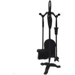 JVL Cotswold Black Fire Companion Set - 4 Piece