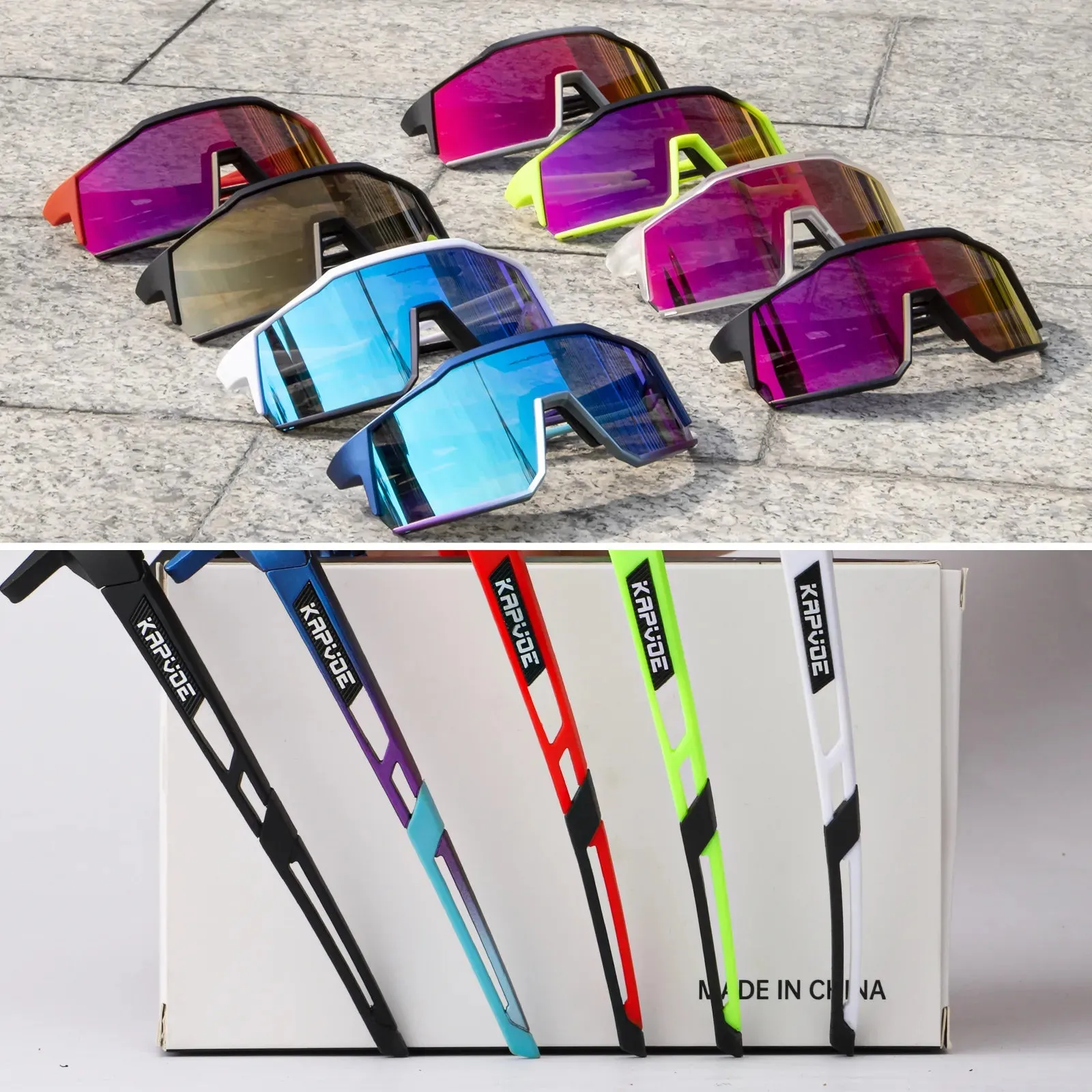 Kapvoe Men Cycling Glasses UV400 Protection Road Bike MTB Outdoor Sports Sunglasses Bicycle Glasses Professional Sport Glasses