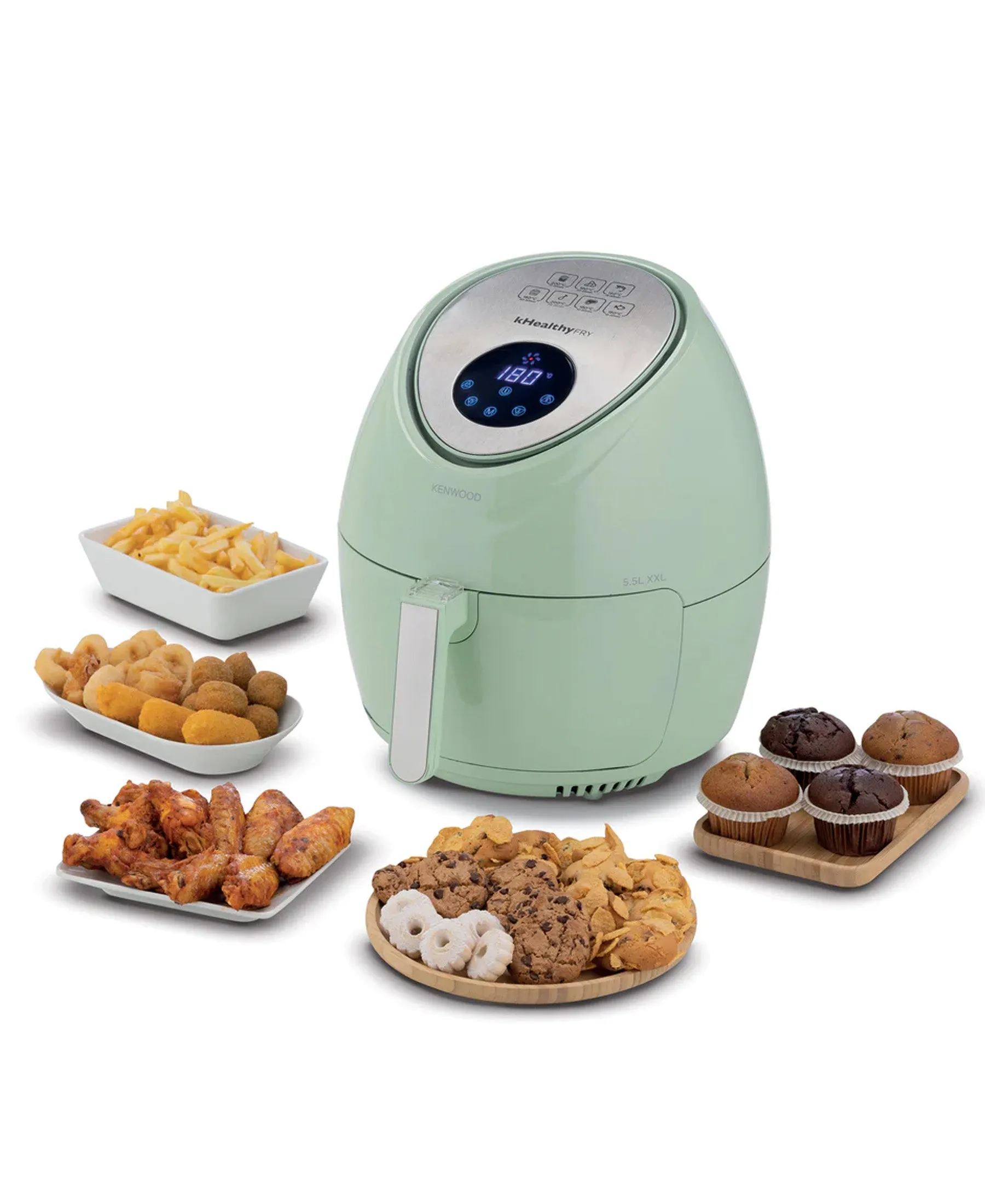 Kenwood - Air Fryer kHealthy Fry 5,5L Green - HFP50.000GR