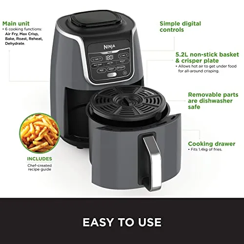 kitchelat Air Fryer MAX, 5.2L, 6-in-1, Uses No Oil, Air Fry