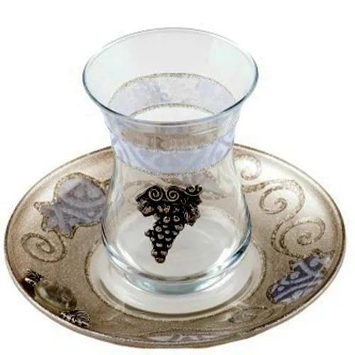 Lily Art - 500602-46 - Kiddush cup   Coaster decorated with Tulip / Pomegranate