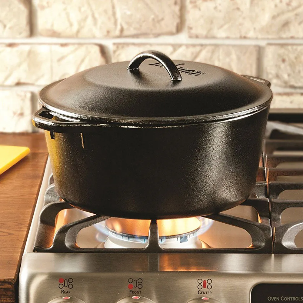 Lodge L8DOL3 Cast Iron Dutch Oven, Seasoned, 5 qt.