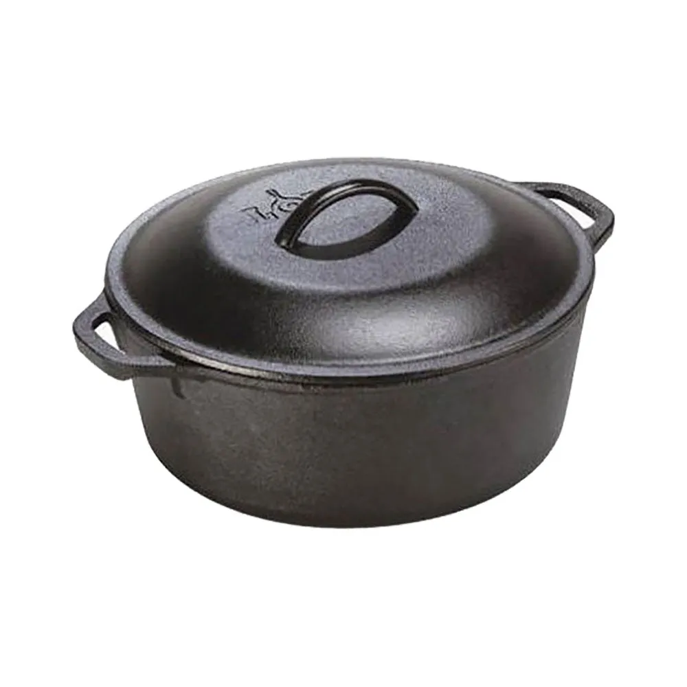 Lodge L8DOL3 Cast Iron Dutch Oven, Seasoned, 5 qt.