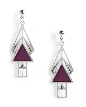 Mahony Window Wine Enamel Earrings