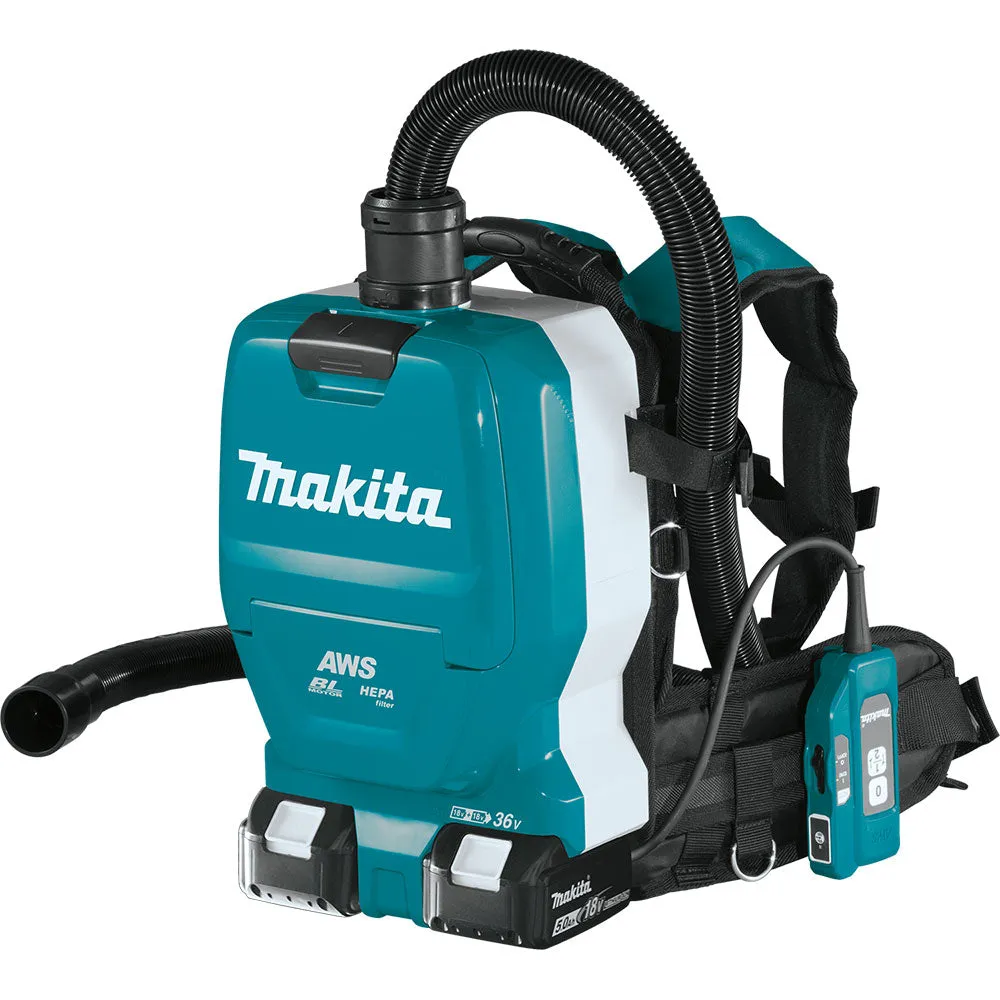 Makita XCV10PTX 18V x2 36V LXT 1/2 Gallon Backpack Dry Dust Extractor Kit