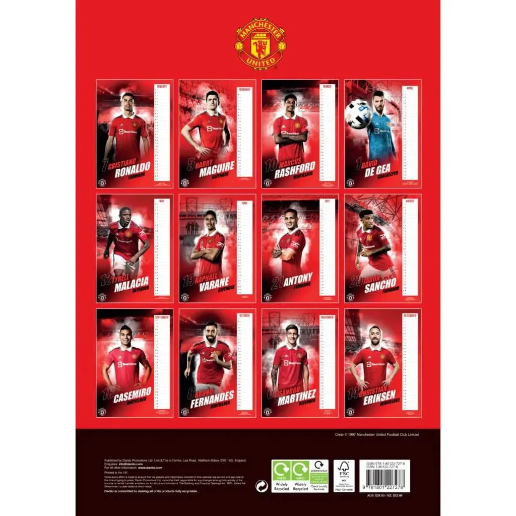 Manchester United 2023 Official Calendar