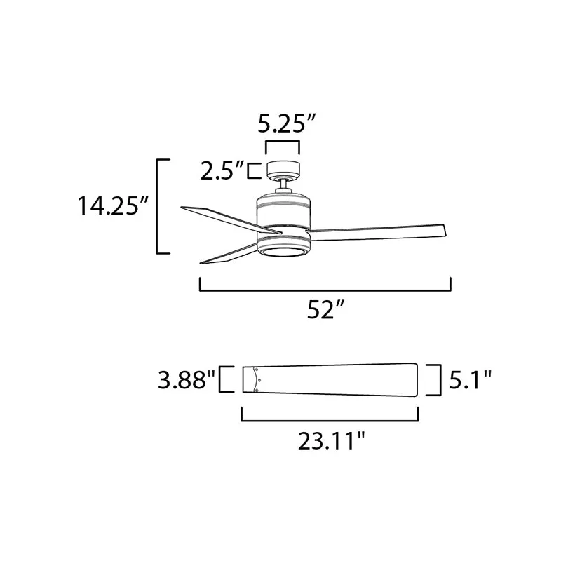 Maxim 88806 Tanker 52" Outdoor Ceiling Fan with LED Light Kit