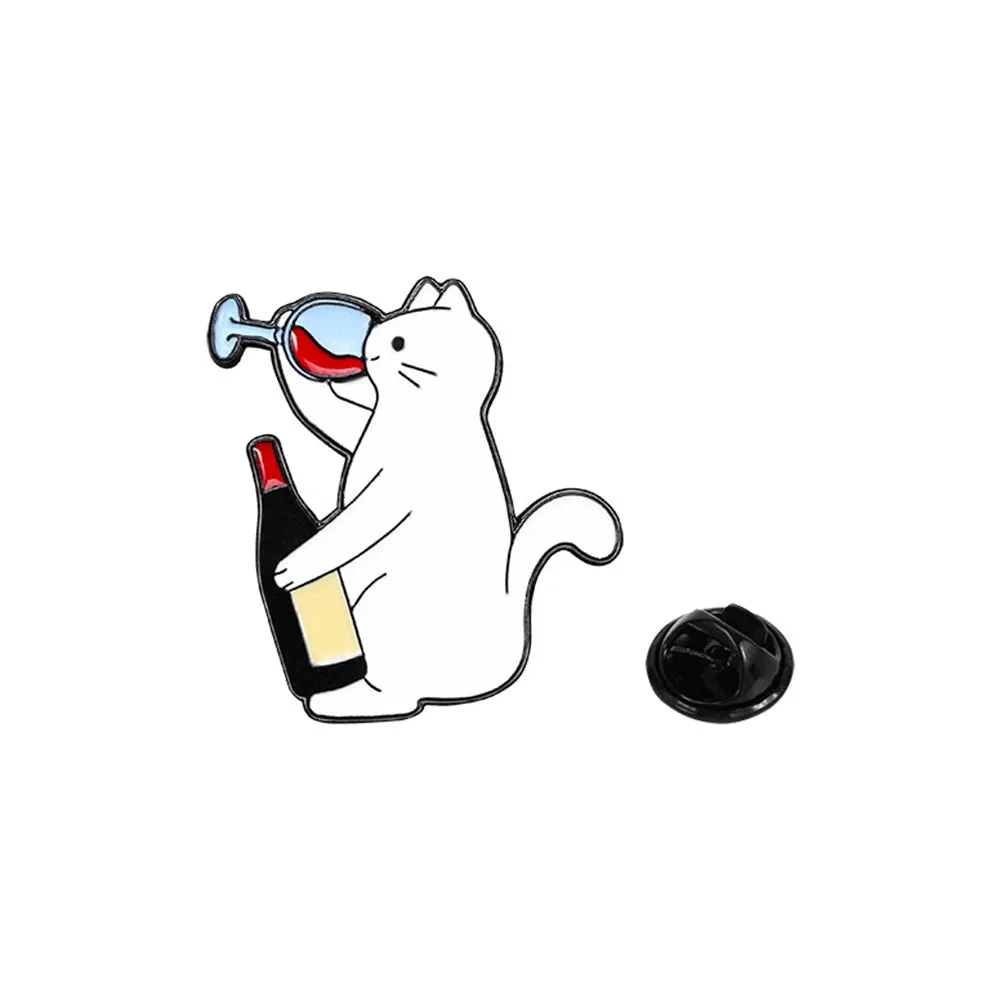 Meow & Merlot Cat Pin