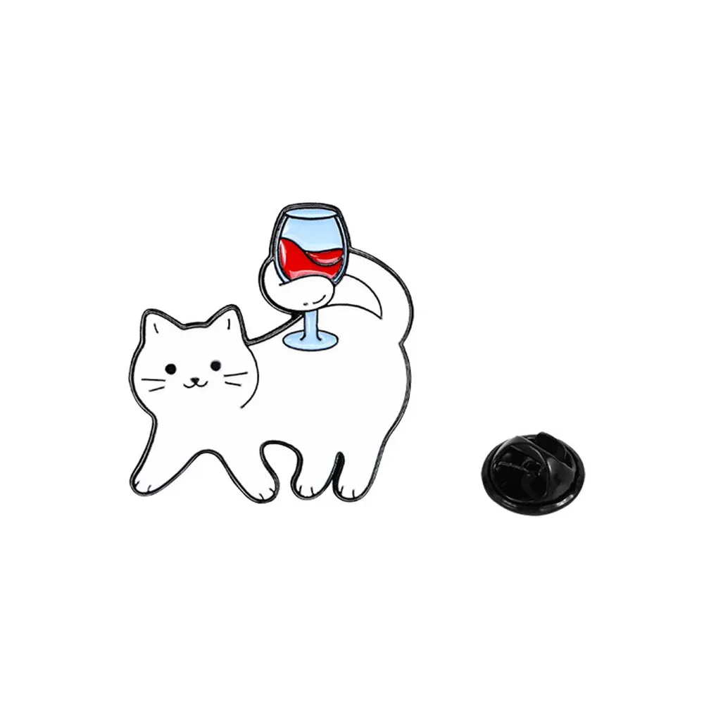 Meow & Merlot Cat Pin