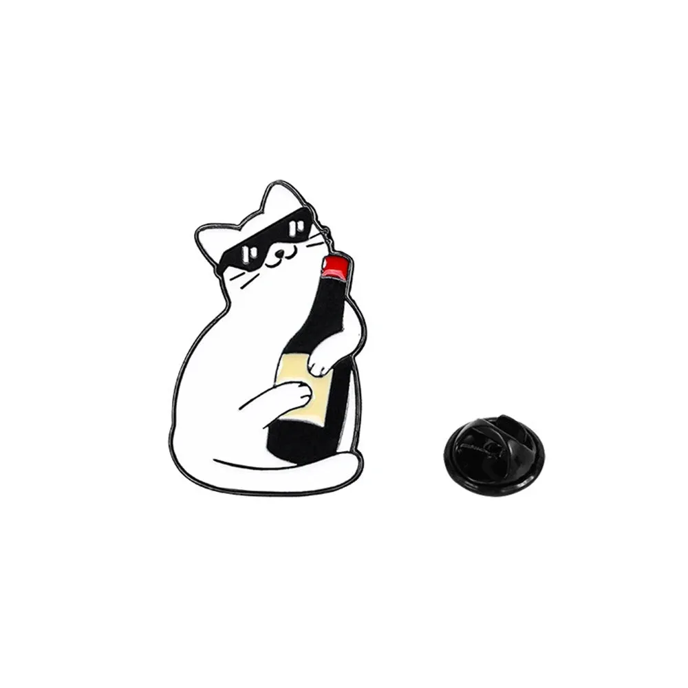 Meow & Merlot Cat Pin