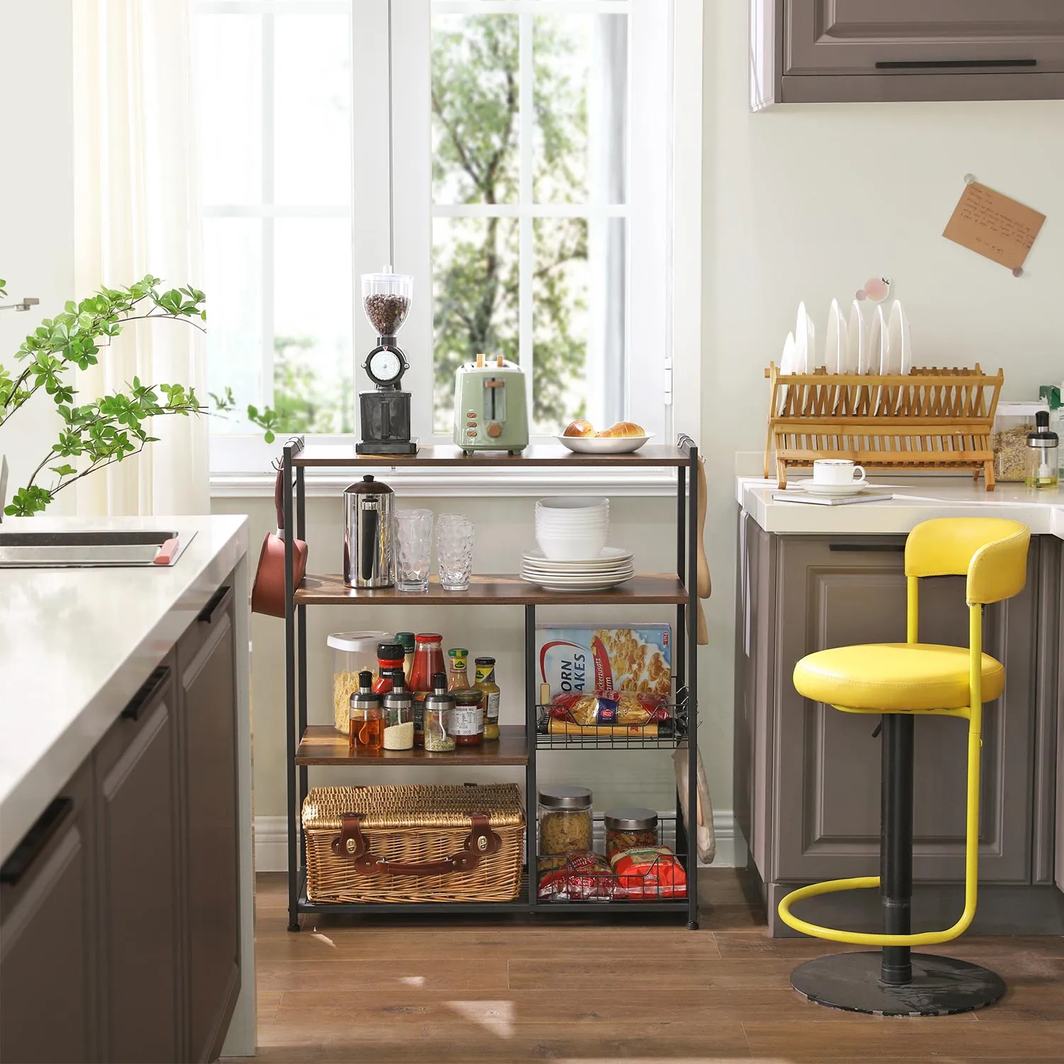 Mesh Baskets Kitchen Shelf