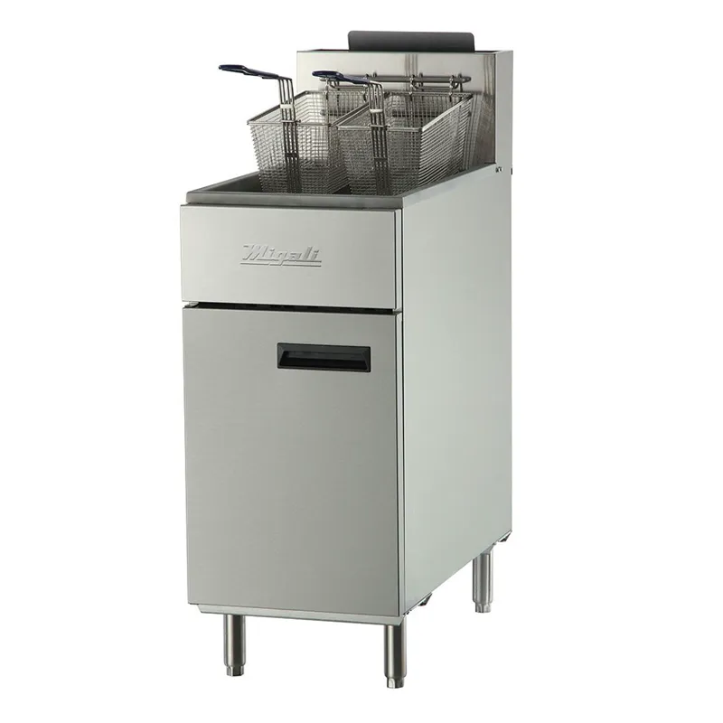 Migali - C-F50-LP, Commercial 50Lbs Deep Fryer 4 Burners 1 Fry Pot Liquid Propane BTU120000