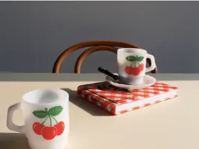 MILK GLASS CUP Cherry