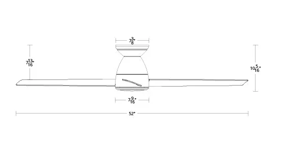 Modern Forms FH-W2004-52L Tip-Top 52" Flush Mount Ceiling Fan with LED Light Kit