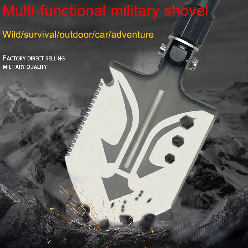 Multi Function Detachable Outdoor Camping Tool Tactical Outdoor Survival Hiking Shovel Rescue Tools Axe Saw Foldable