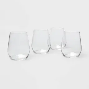 New - 12oz 4pk Glass Atherton Stemless Wine Glasses - Threshold