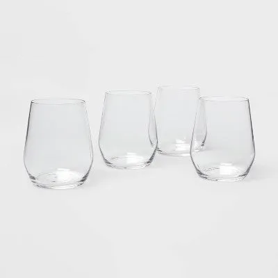 New - 12oz 4pk Glass Atherton Stemless Wine Glasses - Threshold