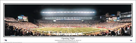 New England Patriots Gillette Stadium Opening Night Panoramic Poster Print - Everlasting