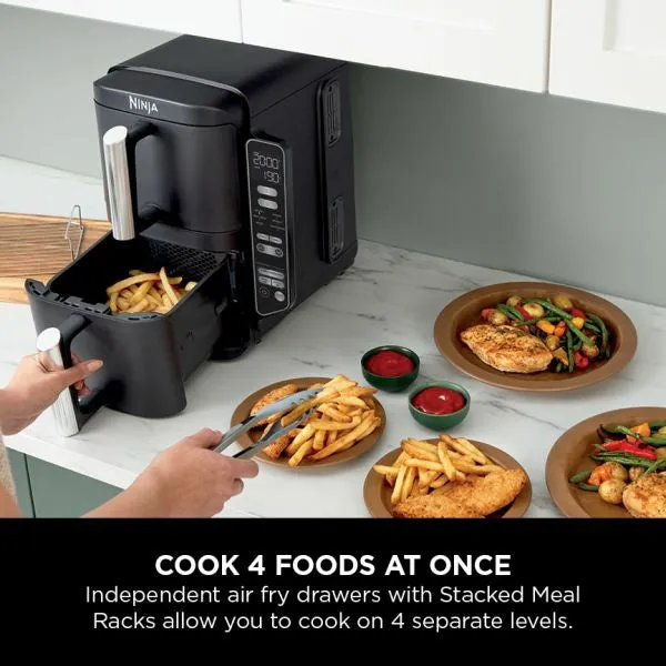 Ninja 7.6L Double Stack 2 Drawer Air Fryer - Black | SL300UK