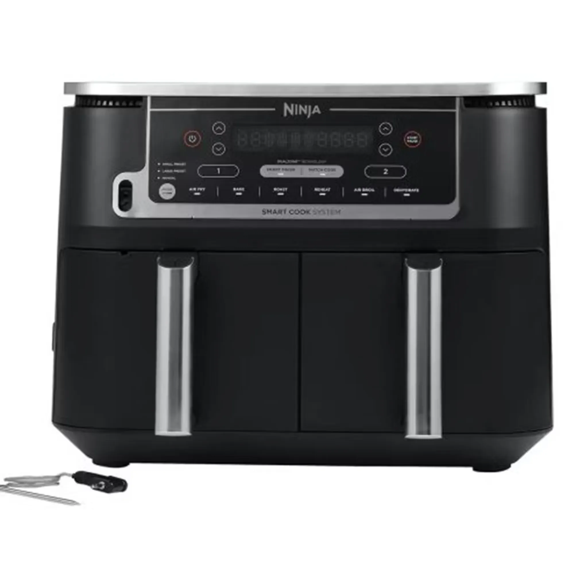 Ninja Foodi Max 2470W Dual Zone Air Fryer With Food Probe Smart Cook System- Black | AF451UK