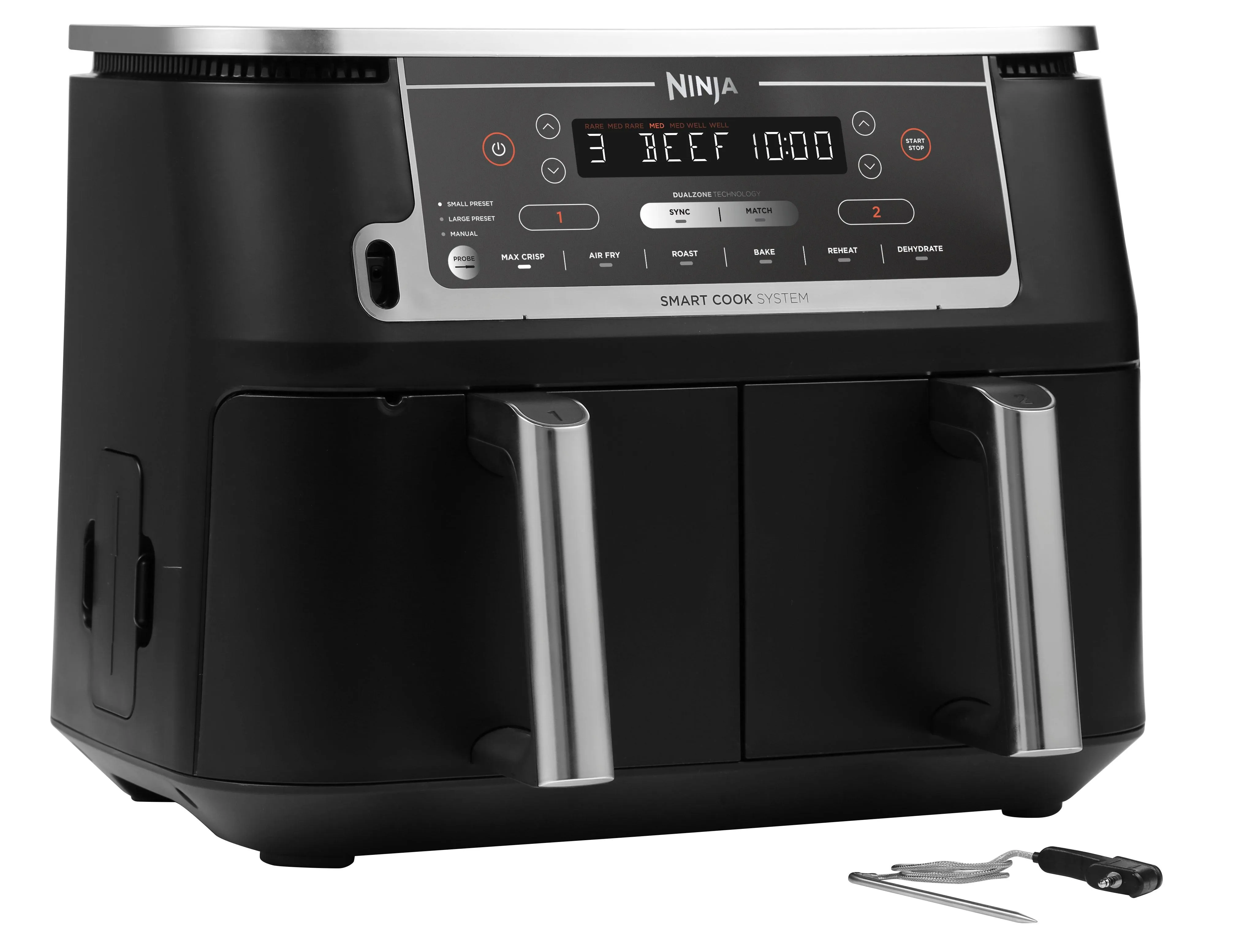 Ninja Foodi Max Dual Zone Air Fryer with Digital Probe | AF451UK