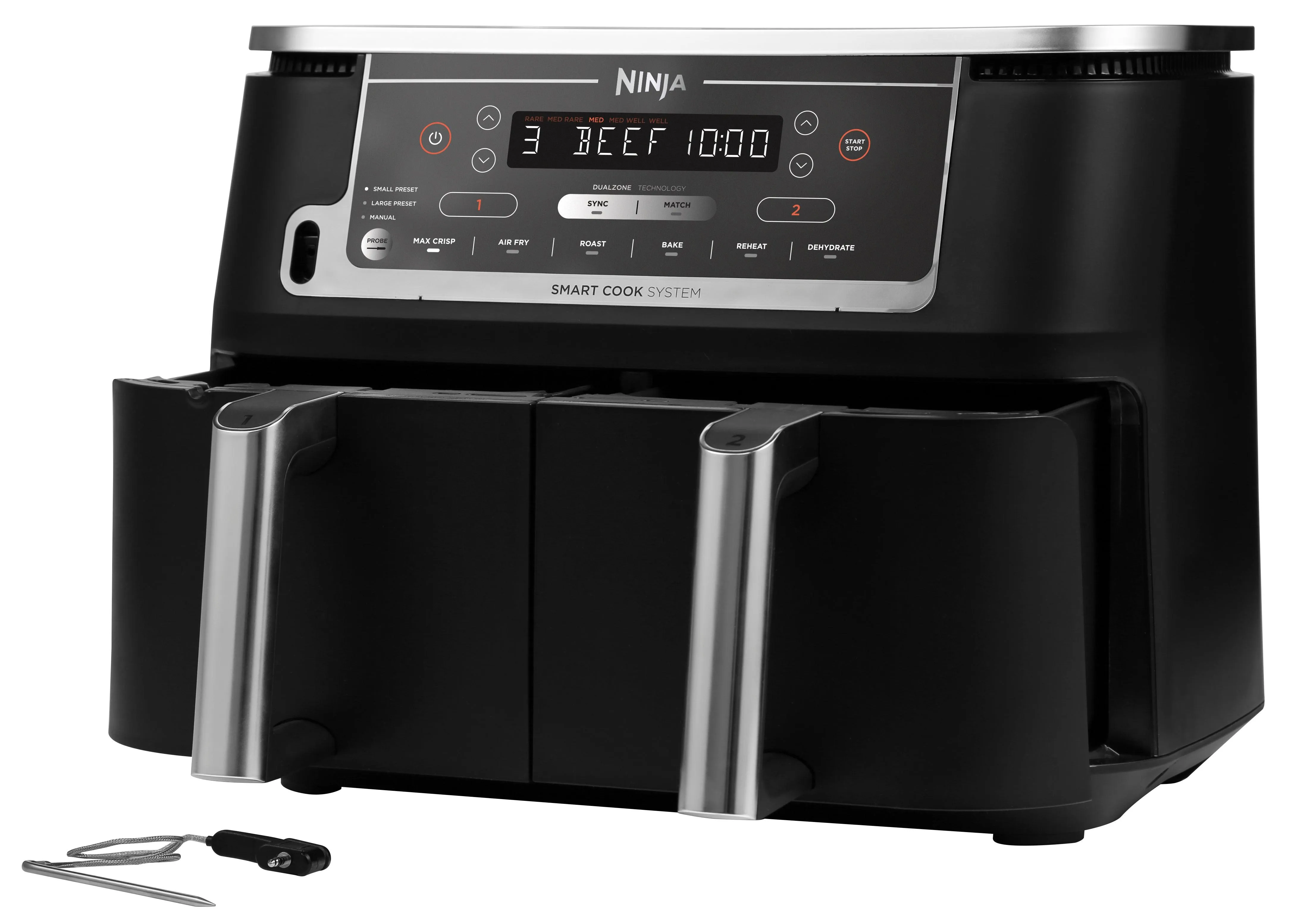 Ninja Foodi Max Dual Zone Air Fryer with Digital Probe | AF451UK