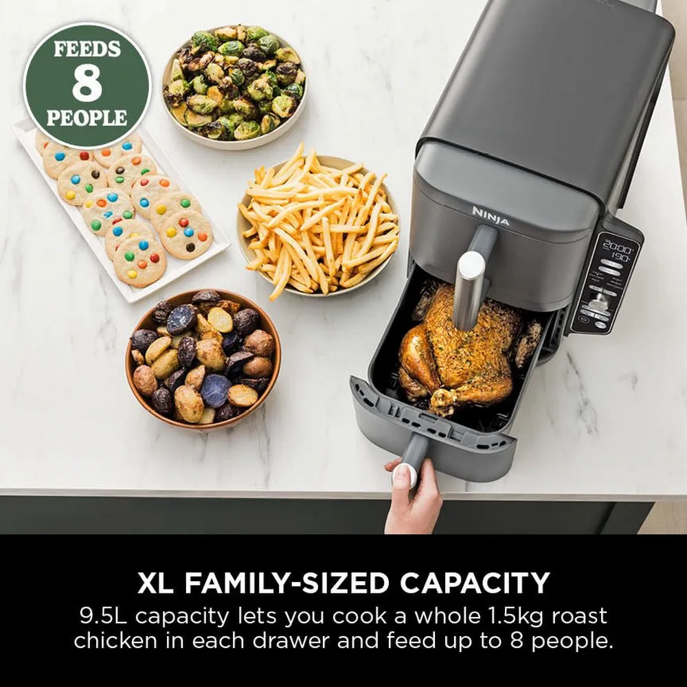 Ninja SL400UK Double Stack XL 2-Drawer 9.5L Air Fryer - Grey