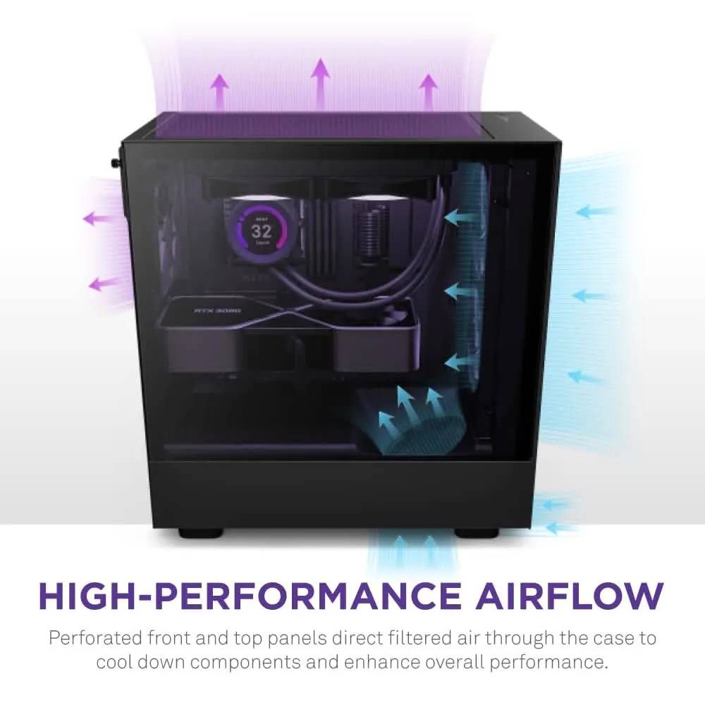 NZXT H5 FLOW MID-TOWER E-ATX CABINET BLACK