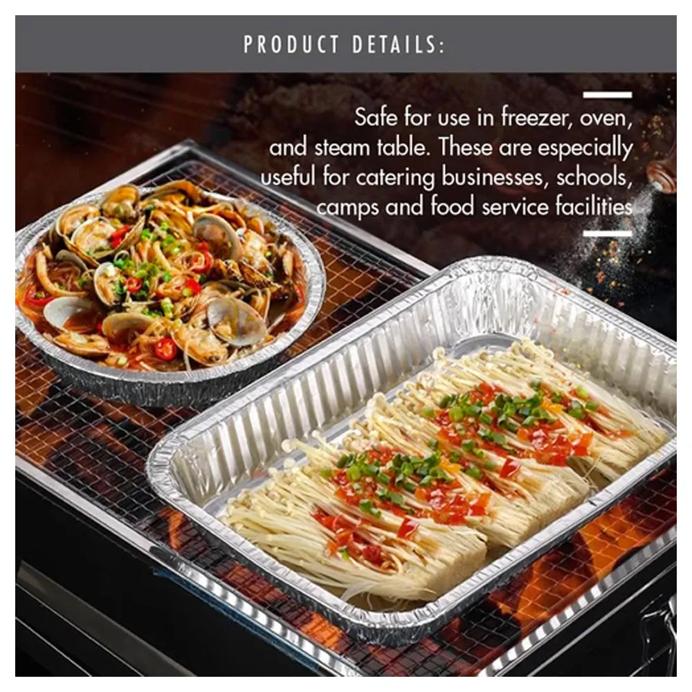 Oval Aluminium Foil Roasting Pan (Sets of 3) - 260x130x70mm