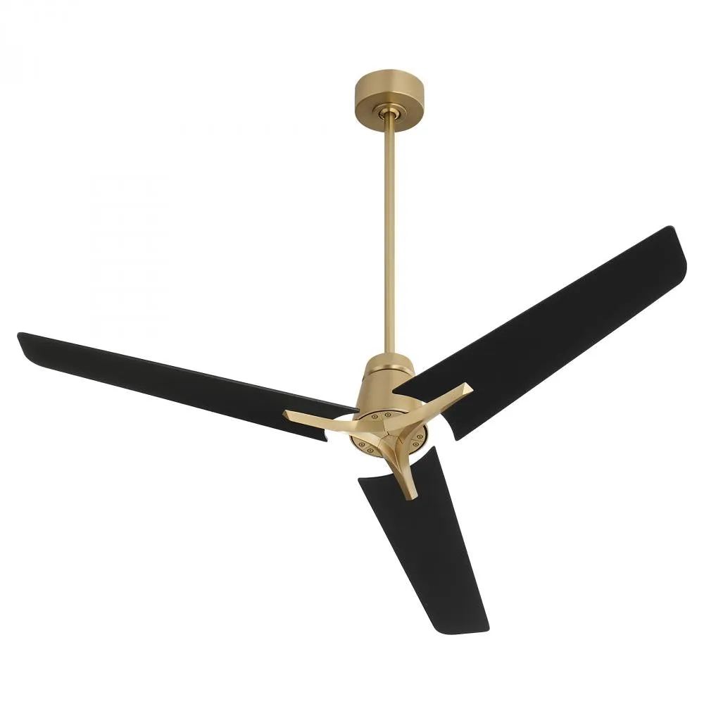 Oxygen Lighting HALCYON 3-131-40 Designer Ceiling Fan 56 Inch Indoor, Wall/Remote Control (Included) - Aged Brass