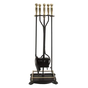 Panacea 15006 Fireplace Tool Set, Antique Brass, 5-Piece