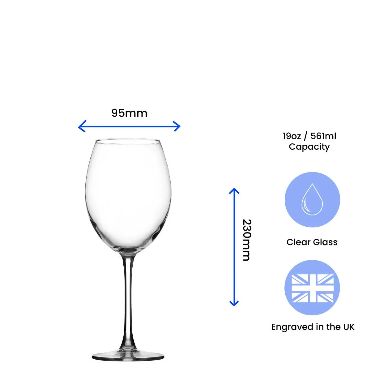 Personalised Engraved Enoteca Wine Glass with Name's Glass Bold Measurements Design, Customise with Any Name