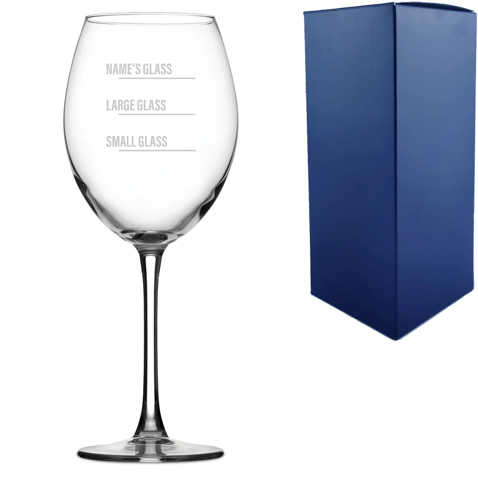 Personalised Engraved Enoteca Wine Glass with Name's Glass Bold Measurements Design, Customise with Any Name