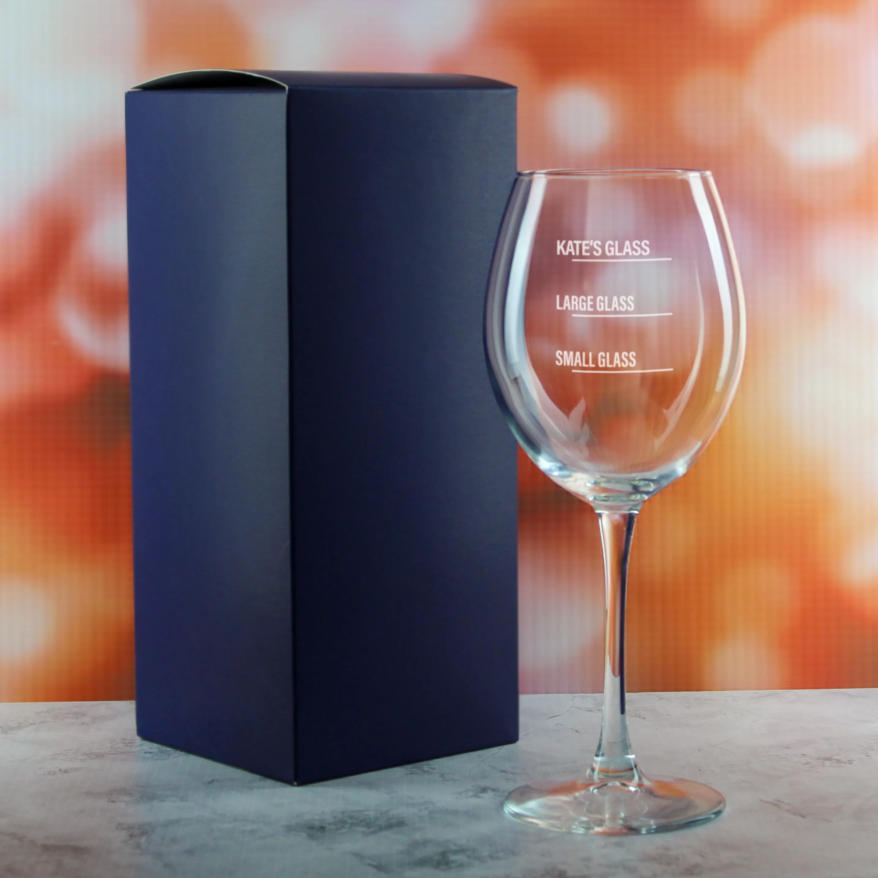 Personalised Engraved Enoteca Wine Glass with Name's Glass Bold Measurements Design, Customise with Any Name