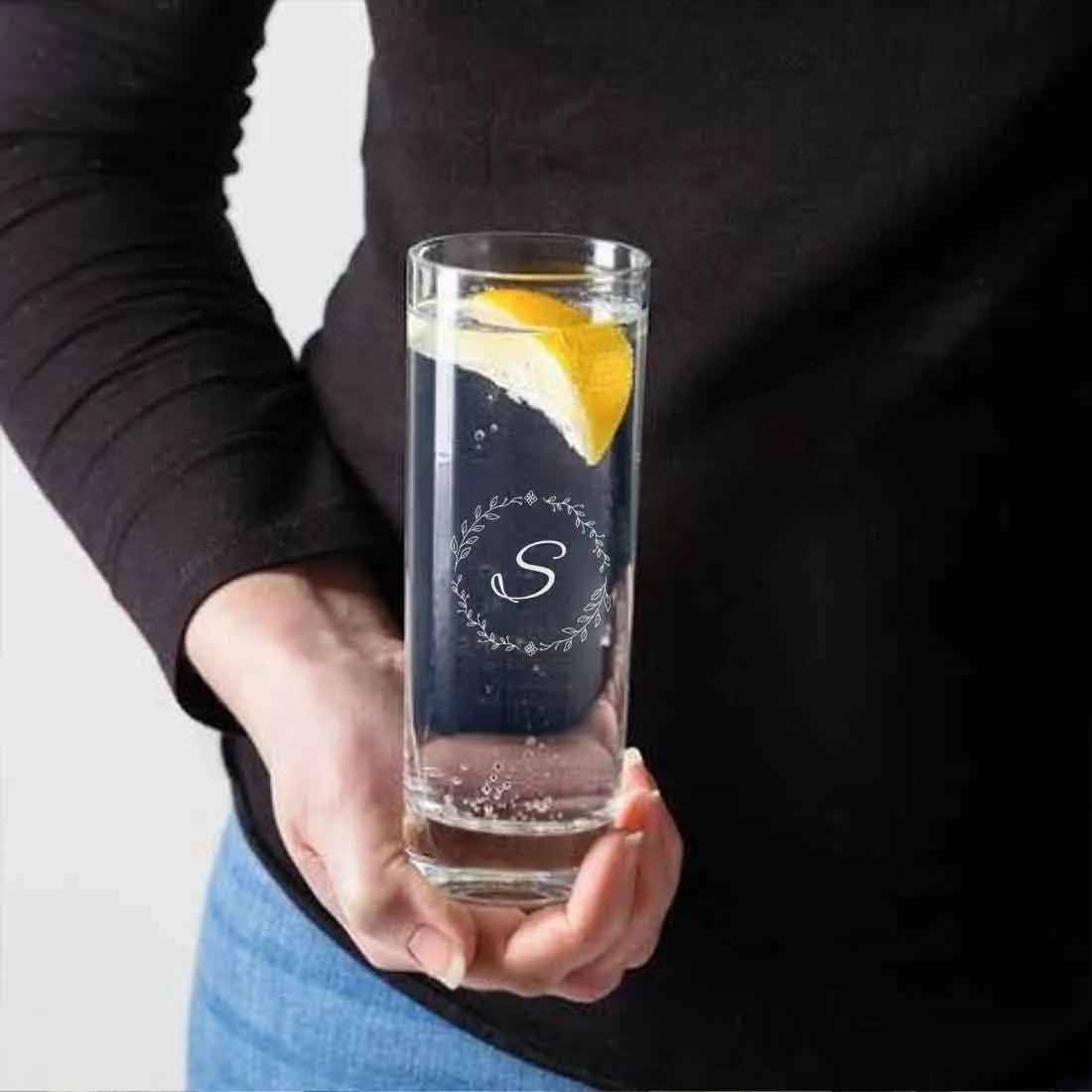 Personalized Mojito Glassware Engraved with Initial - Alcohol Glasses