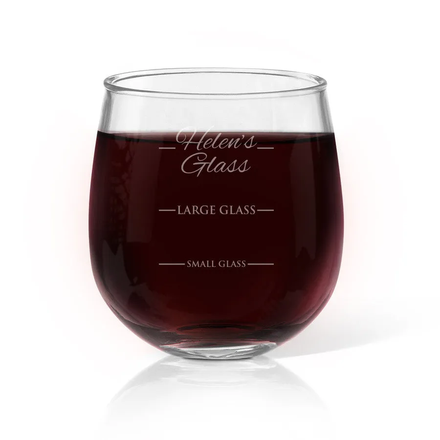 Person's Stemless Wine Glass